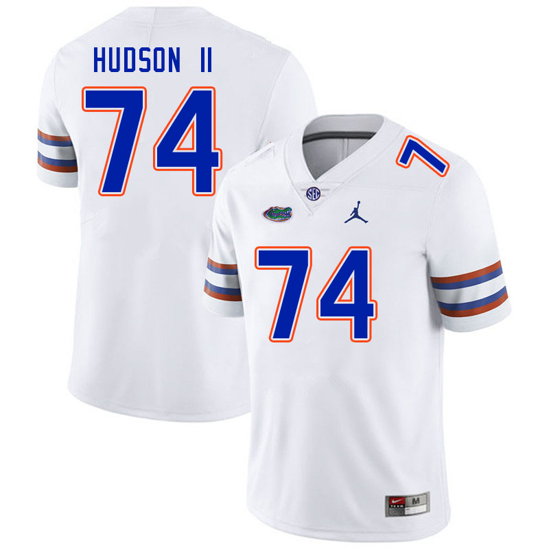 Men #74 Lyndell Hudson II Florida Gators College Football Jerseys Stitched Sale-White